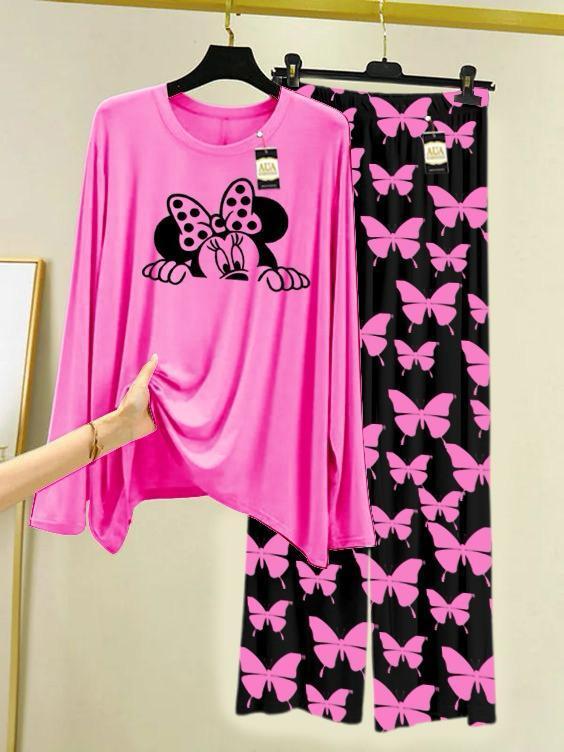 2Pcs Women Plane Night Suit